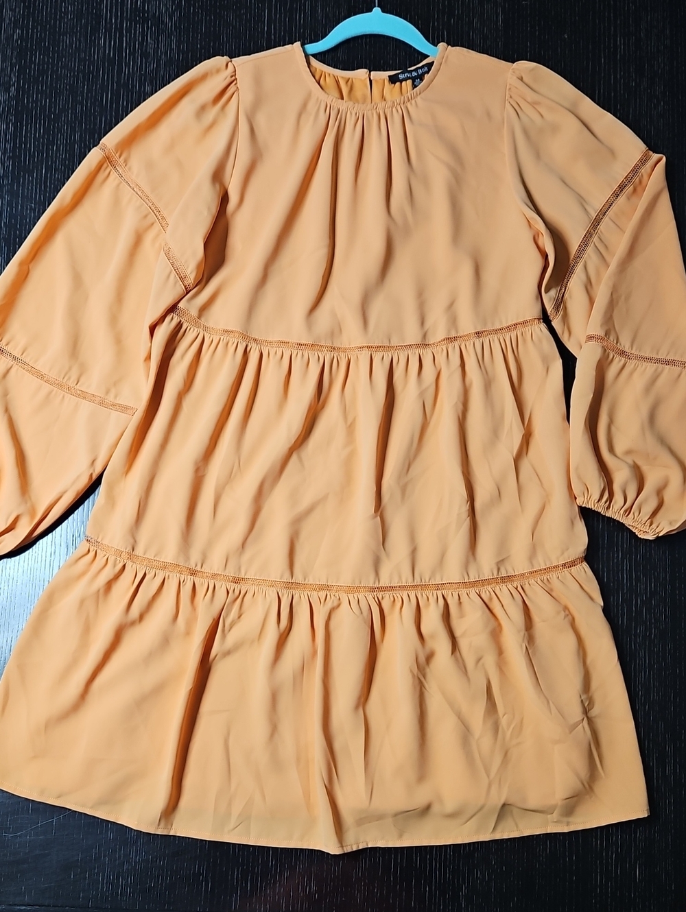 Women’s Tiered Long Sleeve Dress in Peach - Strut & Bolt